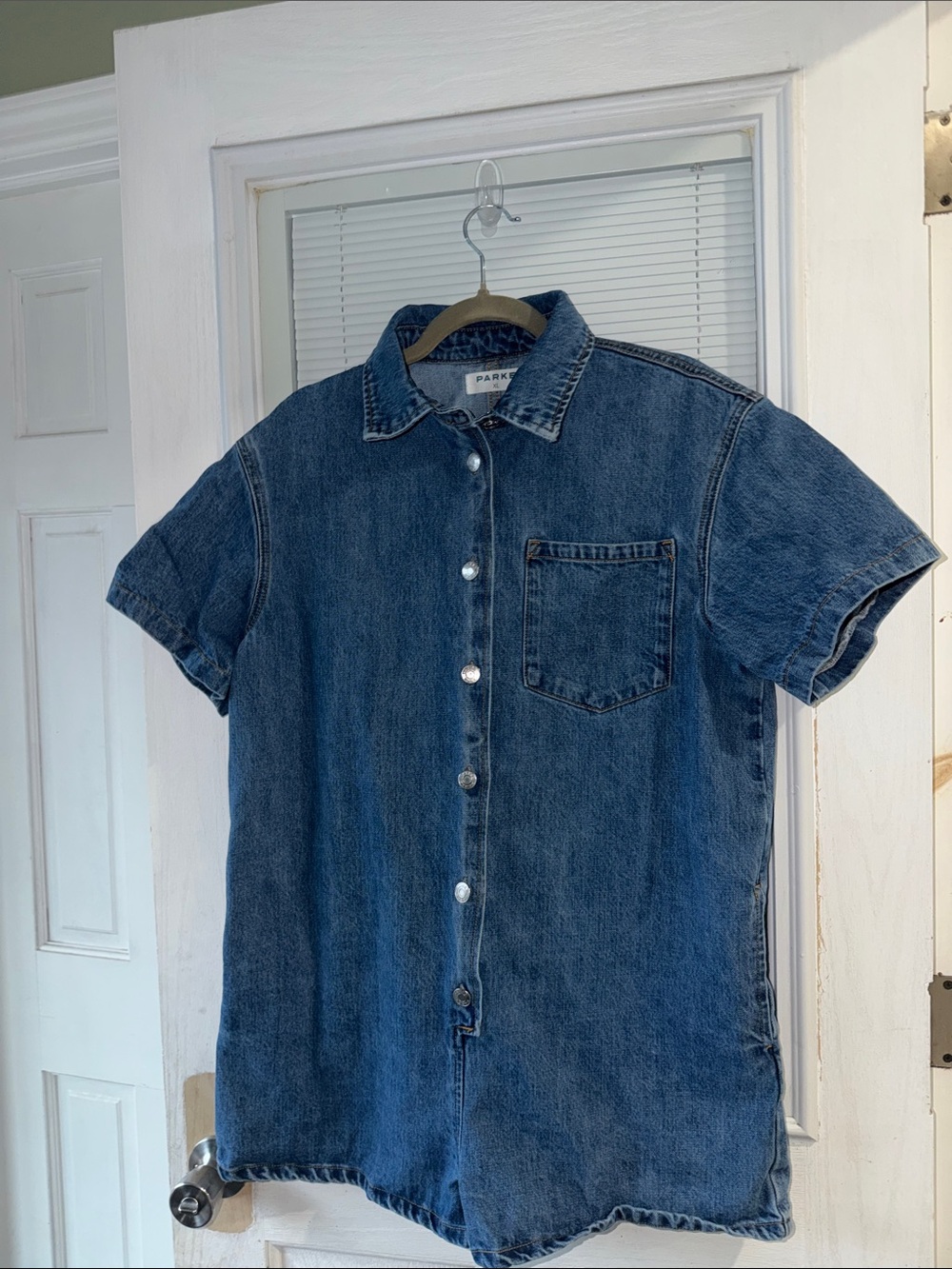 Parke Short Sleeve Denim Romper